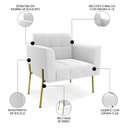 Ver imagem 3 de Poltrona para Sala Pé Metal Dourado Kit 2 Ana Bouclé Off - Ibiza