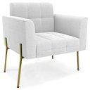 Ver imagem 6 de Poltrona para Sala Pé Metal Dourado Kit 2 Ana Bouclé Off - Ibiza