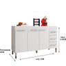 Gabinete de Cozinha 1,50 Dinamarca Branco Casa Moderna - 3