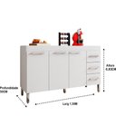 Ver imagem 3 de Gabinete de Cozinha 1,50 Dinamarca Branco Casa Moderna