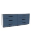Ver imagem 2 de Cômoda Valência com 6 Gavetas 150x63cm Branco/Azul 240830