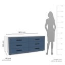 Ver imagem 4 de Cômoda Valência com 6 Gavetas 150x63cm Branco/Azul 240830