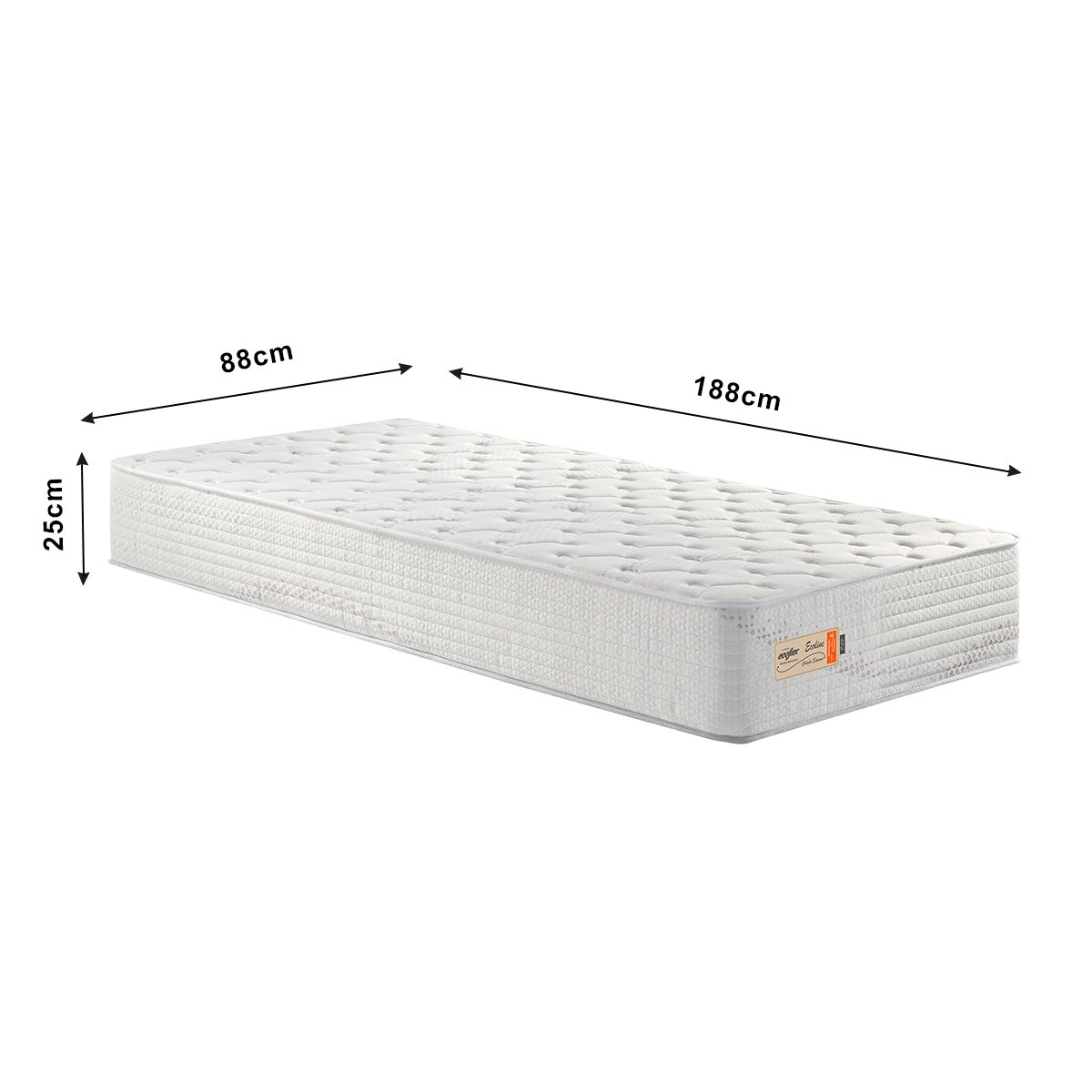 Bicama Box Solteiro Courino Linho Cinza 88x188 com Dois Colchões Espuma Ecoline D33 Ecoflex - 6