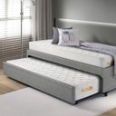 Ver imagem 2 de Bicama Box Solteiro Courino Linho Cinza 88x188 com Dois Colchões Espuma Ecoline D33 Ecoflex