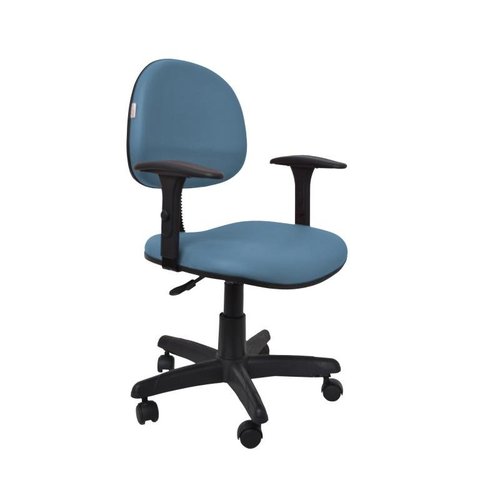 Cadeira Executiva Giratoria Zeus com Braco - Couro Sintetico Corano - Azul Claro