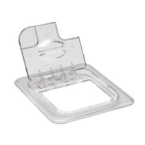 Tampa Cuba Gastronômica GN 1/6 Policarbonato Dobradiça Flip Lid COM Ranhura Abertura para Colher
