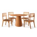 Ver imagem 3 de Conjunto Sala de Jantar Mesa Cone Amadeirada 120cm 4 Cadeiras Ava