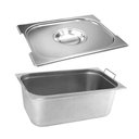 Ver imagem 1 de Cuba Gastronômica Inox Gn 1/1x150 Mm 21 L Com Alça Lume Inox Com Tampa Com Recorte