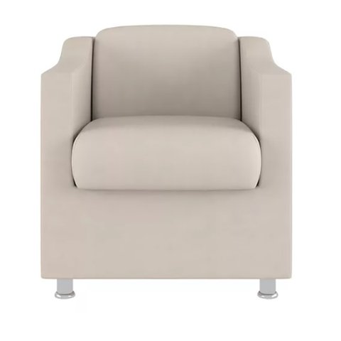 Poltrona Decorativa Tilla Suede Bege Twdecora