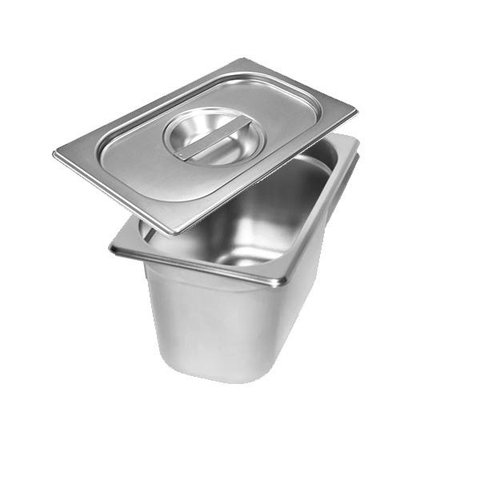 Cuba Gastronômica Inox GN 1/4x150 mm 3,6 L sem alça COM TAMPA
