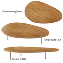 Ver imagem 6 de Mesa de Centro Formato Orgânico Mdf Canela com Pés Metal
