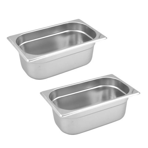 Conj 2 Cuba Gastronômica Inox GN 1/3x150 mm 5,4 L sem alça