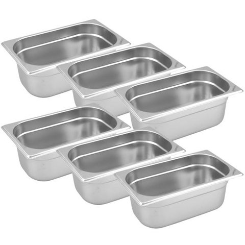 Conj. 6 CubaS GastronômicaS Inox GN 1/3x100 mm 3,3 L sem alça