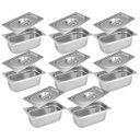 Ver imagem 1 de Conj 8 Cubas Gastronômica Inox GN 1/3x100 mm 3,3 L sem alça COM TAMPA