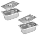 Ver imagem 1 de Conj 2 Cuba Gastronômica Inox GN 1/3x150 mm 5,4 L sem alça COM TAMPA