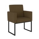 Ver imagem 1 de Poltrona Cadeira Decorativa Recepção Base de Ferro Dourada Cor:marrom