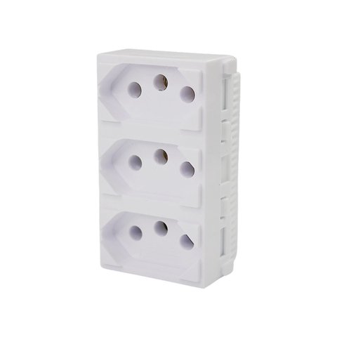 Tomada Tripla Monobloco Branco 20a Módulo Linha I9 - Ilumi