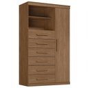 Ver imagem 1 de Cômoda Multiuso 6 Gavetas 1 Porta 96cm Guaíra Jatobá S01 - Mpozenato