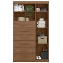 Ver imagem 5 de Cômoda Multiuso 6 Gavetas 1 Porta 96cm Guaíra Jatobá S01 - Mpozenato