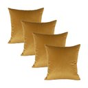 Ver imagem 1 de Kit 4 Capas para Almofada em Veludo Liso Quadrada Várias Cores Cor: Mostarda