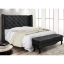 Ver imagem 2 de Kit Cabeceira e Calçadeira Recamier Casal 1,40m Vicenza Veludo - Pallazio Preto