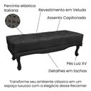 Ver imagem 6 de Kit Cabeceira e Calçadeira Recamier Casal 1,40m Vicenza Veludo - Pallazio Preto