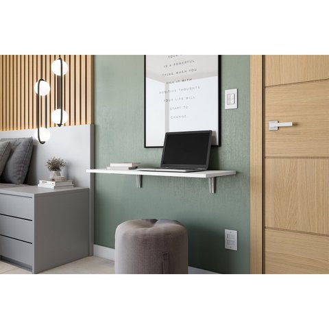 Mesa de Parede Prateleira Escrivaninha Dobrável 40x90cm 30kg - Branco