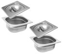 Ver imagem 1 de Conj 2 Cuba Gastronômica Inox GN 1/6x65 mm 1,0 L sem alça COM TAMPA