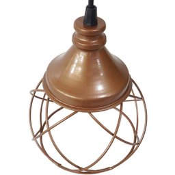 5 Pendentes Aramado Esfera Balonê Cobre Rose Gold Lustre Luminária Teto Regulável Sala Cozinha Agp I - 5