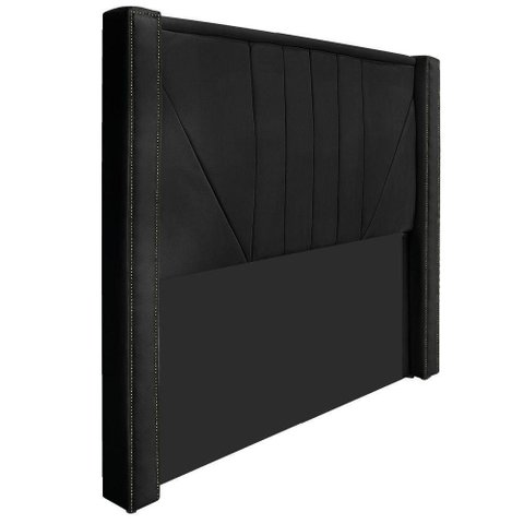 Cabeceira Casal 140 Cm Para Cama Box Suede Preto