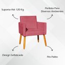 Ver imagem 3 de Kit 4 Poltrona para Sala Recepção Consultório Cadeira Nina Suede Cores Pés Palito