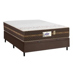 Cama Box Baú Casal Colchão Molas Flora Gazin + Box Sintético 52x138x188 Marrom - 2