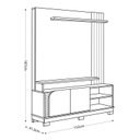 Ver imagem 4 de Estante Home Jurere 1500 para Tv de 65" Off White Matte/freijo - Colibri
