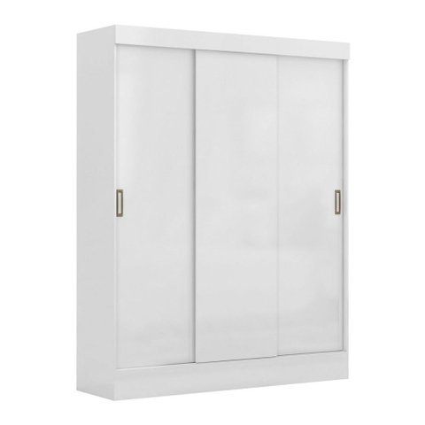 Guarda-roupa Solteiro Sul 3 Portas 2 Gavetas Branco - Pnr Móveis