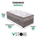 Ver imagem 3 de Cama Box Baú Solteiro e Colchão Four Season Molas V-store Cor:cinza