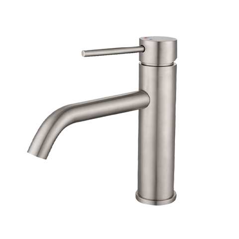 Torneira Misturador Monocomando Água Quente e Fria Bica Baixa para Banheiro - Aço Escovado - Dp8201