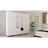 Guarda-Roupa Roupeiro Gelius Infinity 6 Portas e 5 Gavetas com Pés e Espelho - Branco - 1