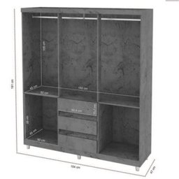 Guarda-Roupa Roupeiro Araplac 6 Portas e 3 Gavetas com Pés - Imbúia - 3 Guarda-Roupa Roupeiro Araplac 6 Portas e 3 Gavetas com Pés - Imbúia - 3