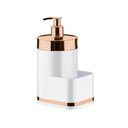 Ver imagem 1 de Dispenser Porta Detergente para Pia Eleganza Branco em Aço Carbono Rose Gold