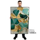 Ver imagem 2 de Kit Quadro Decorativo 3 Telas Canvas Flores em Pinceladas TaColado Moldura Flutuante 4,5cm Preta 80