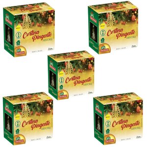 Kit 5 Cortina Pingente Arvore Branca 108 Leds 4m Bivolt