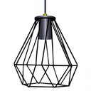 Ver imagem 1 de Lustre Luminária Diamante Moderno Pendente 3d Preto Preto