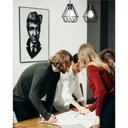 Ver imagem 5 de Lustre Luminária Diamante Moderno Pendente 3d Preto Preto