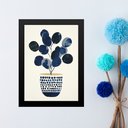 Ver imagem 1 de Quadro Arte Vaso de Flores Azuis - Bolinhas 33x24cm - com Vidro:moldura Preta