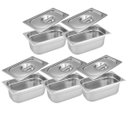 Ver imagem 1 de Conj 5 Cuba Gastronômica Inox GN 1/9x65 mm 0,67 L sem alça COM TAMPA