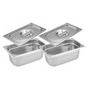 Ver imagem 1 de Conj 2 Cuba Gastronômica Inox GN 1/9x65 mm 0,67 L sem alça COM TAMPA