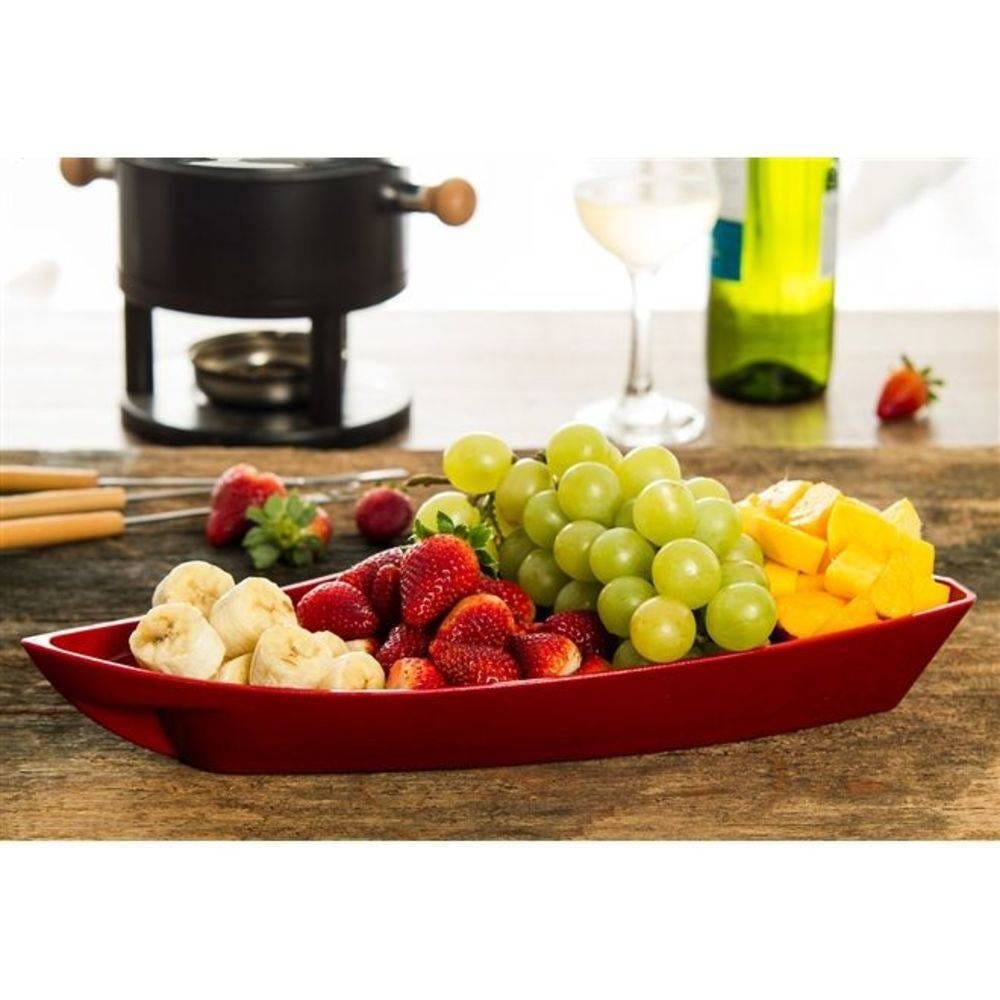 Barca Barco Sushi Açai Polipropileno Pp Médio Vermelho 38x16 Cm 1 L - 4