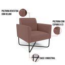 Ver imagem 3 de Kit 2 Poltronas Base X Industrial Preto Marisa Veludo D03 - D’Rossi