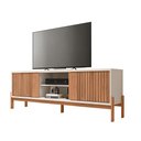 Ver imagem 2 de Rack Tv 72 Pol 181cm Bancada Ripado para Sala Kellem Freijó/off White C01 - D’Rossi