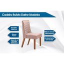 Ver imagem 3 de Sala Jantar Mesa Havana Tampo c/ Vidro Curvo 180cm+6 Cadeiras Dafne Madeira Naturale/Off White -